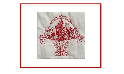 Beginning Embroidery - Redwork Blooming Basket w\/Sharon Wilhelm