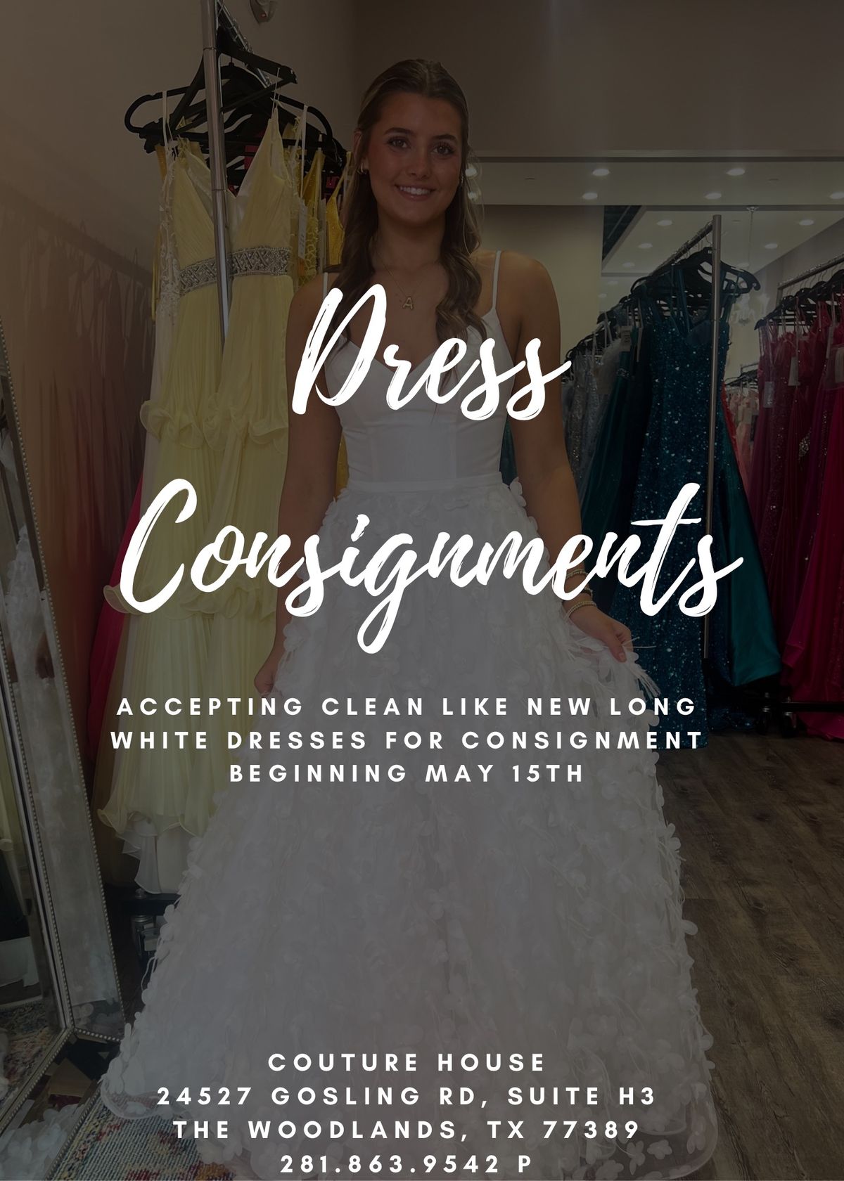 Long White Dress Consignments Drop Off