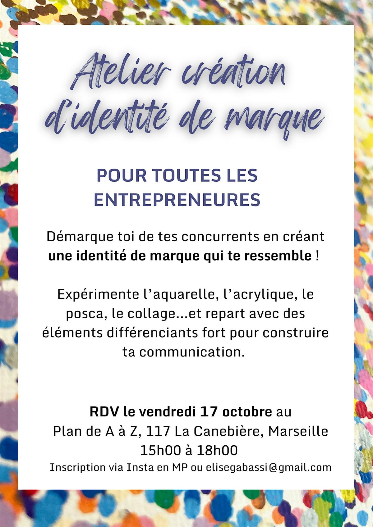 Atelier cr\u00e9ation d'identit\u00e9 de marque par l'art