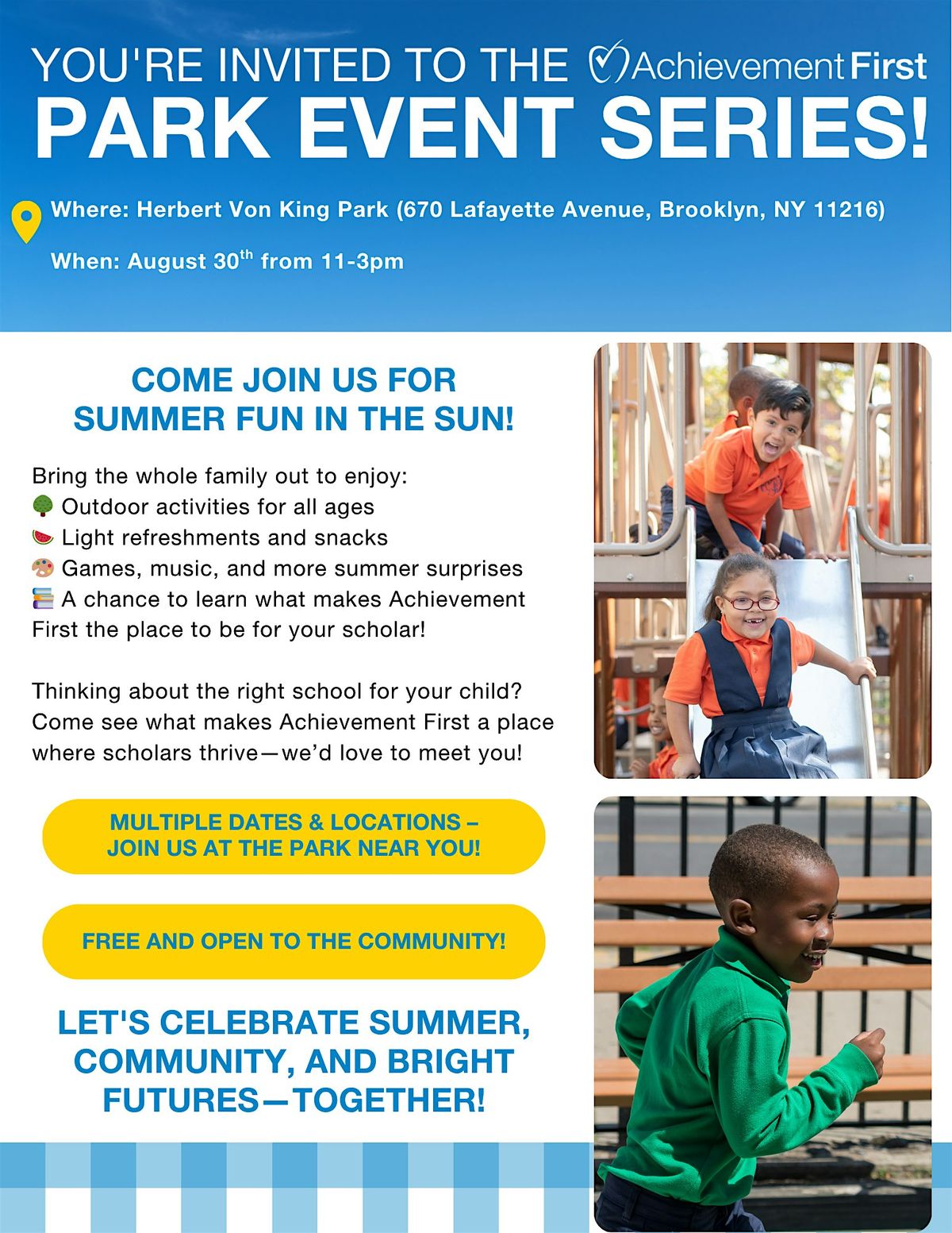 Achievement First Park Series: Herbert Von King Park