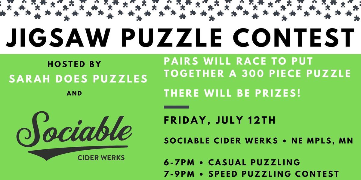 Jigsaw Puzzle Contest at Sociable Cider Werks with Sarah Does Puzzles - July 2024