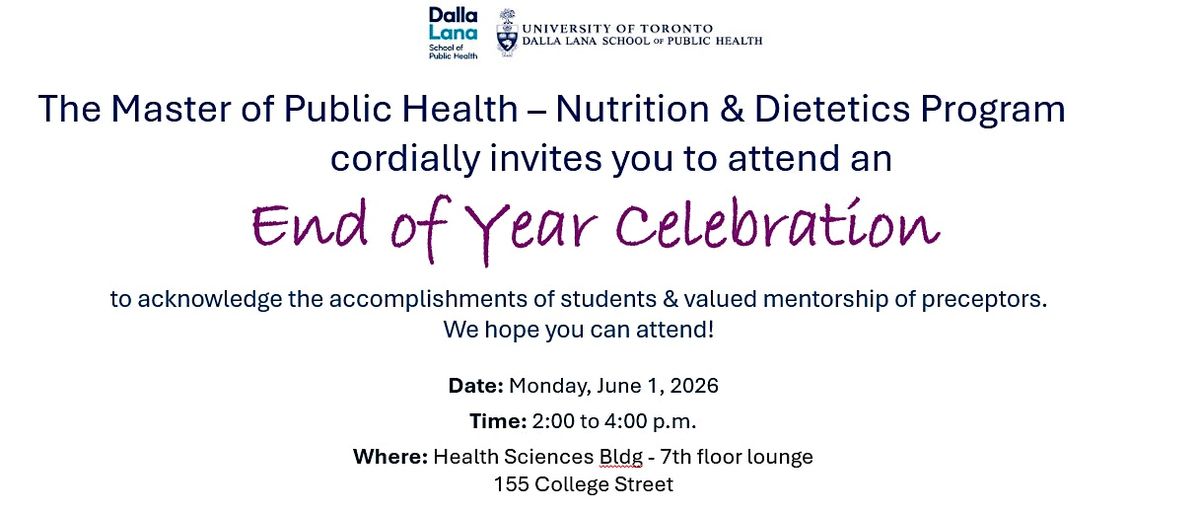MPH ND- End of Year Celebration (ND Students & Preceptors only)