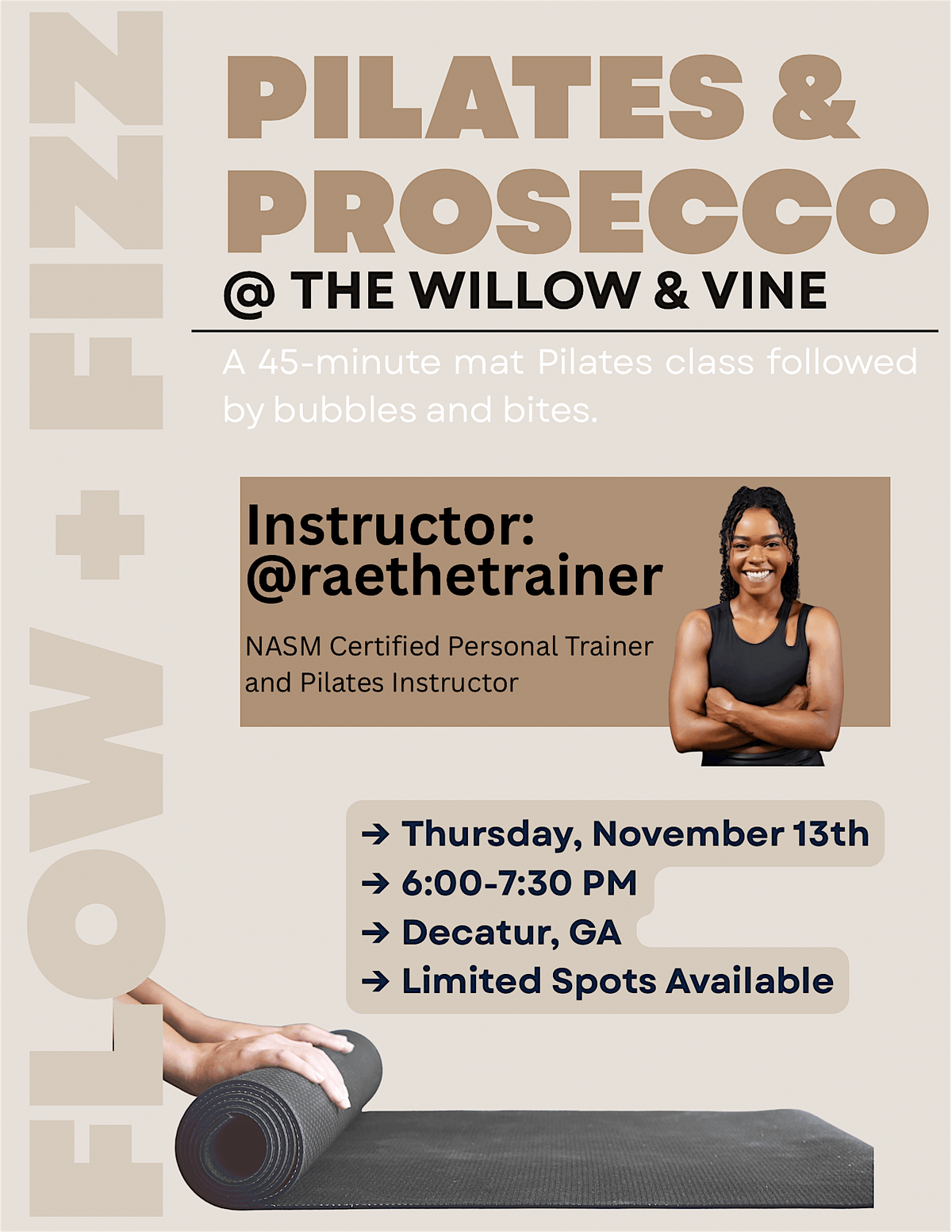 Pilates & Prosecco at The Willow & Vine