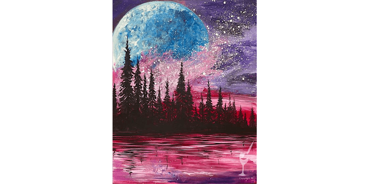 Moonlit Forest Lake View - Paint and Sip in Houston | Classpop!\u2122