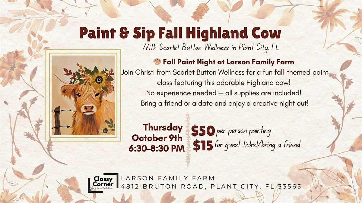 Paint & Sip Fall Highland Cow (Plant City, FL)