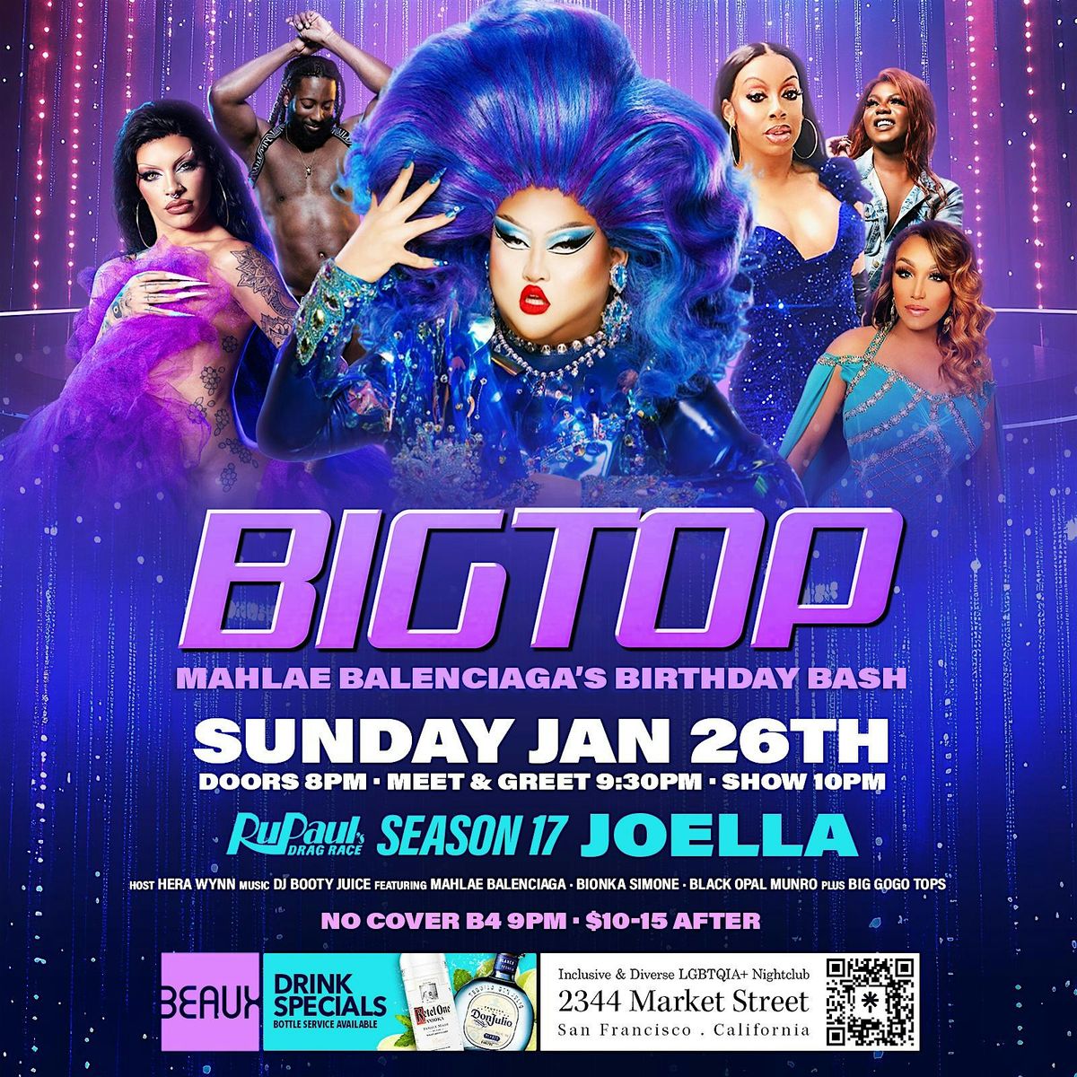 Joella of Rupaul's Drag Race S17 live at Big Top Sunday January 26