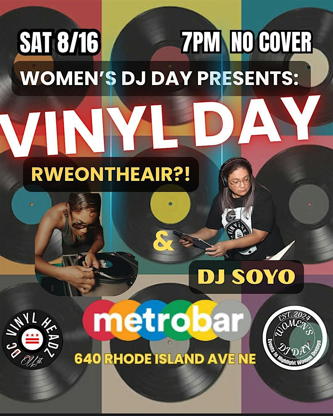 Women's DJ Day Presents Vinyl Day with RWEONTHEAIR?! and DJ Soyo