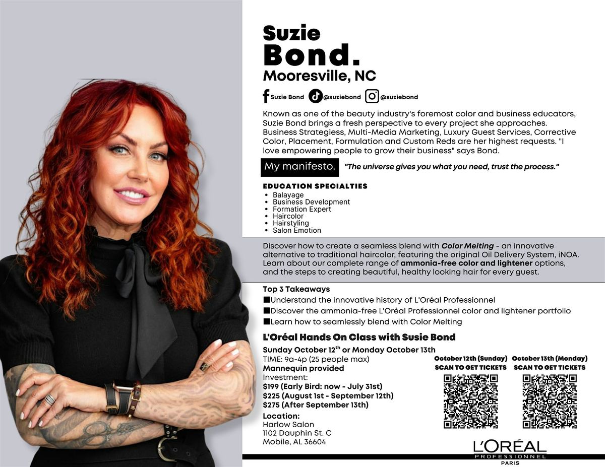 L'Oreal Professionnel Hands-On with Suzie Bond\/ Inoa & Dia Color Day 2 Mon.