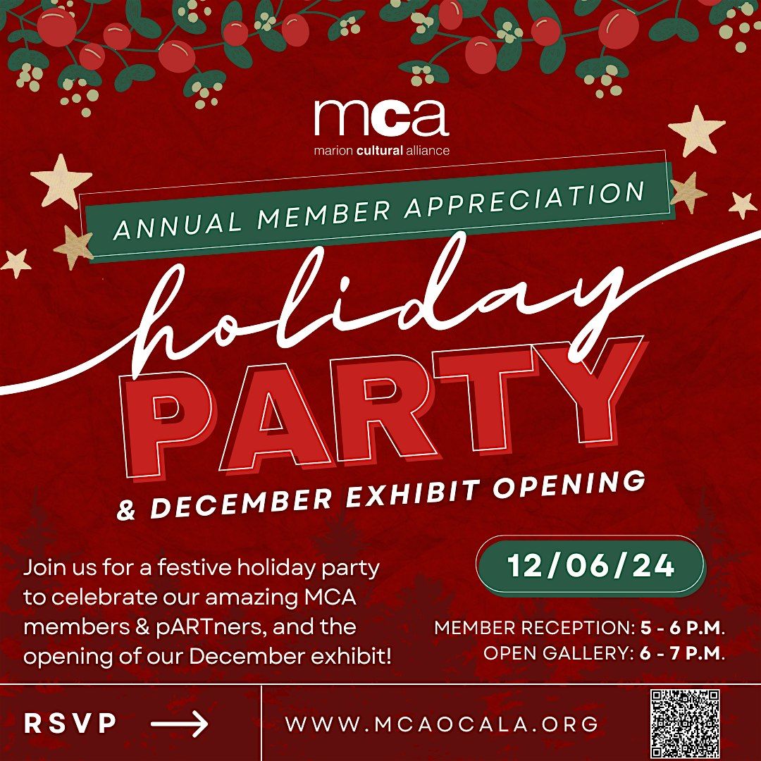 MCA Member Appreciation Holiday Party & December Exhibit Opening