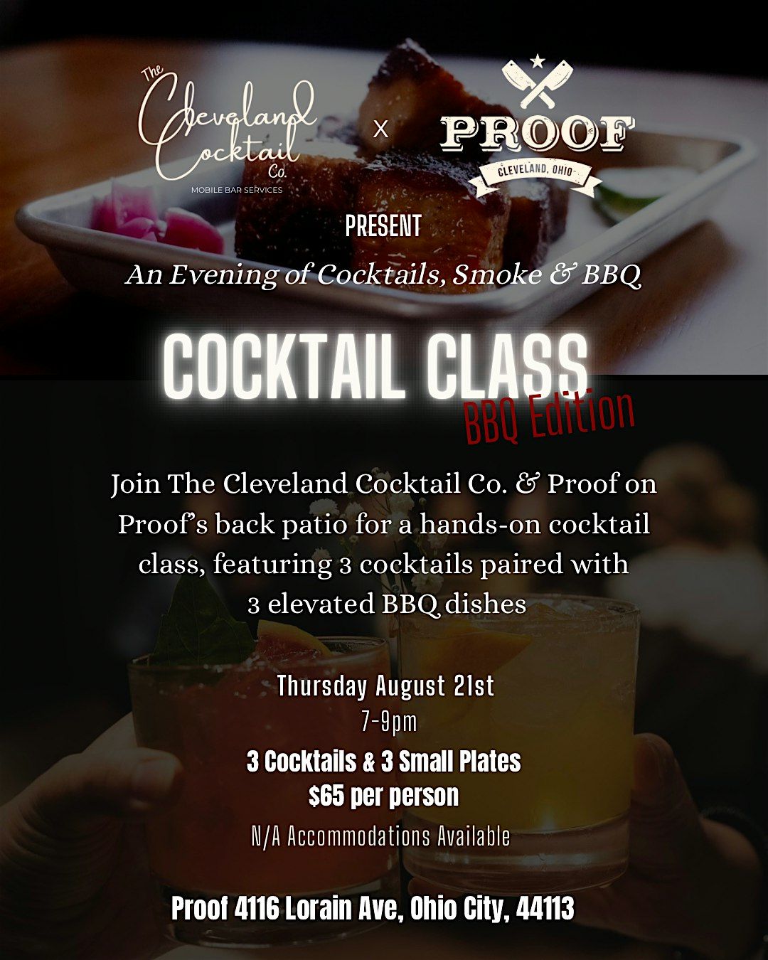 Interactive Cocktail Class & BBQ Tasting