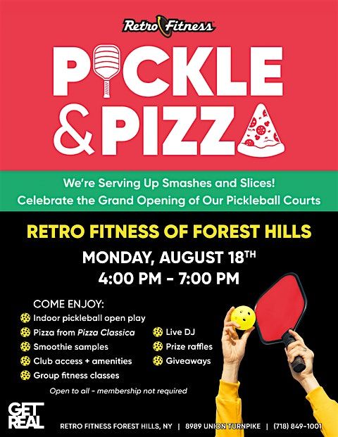Retro Fitness Forest Hills Hosts Free Pickleball & Pizza Event (FREE!)