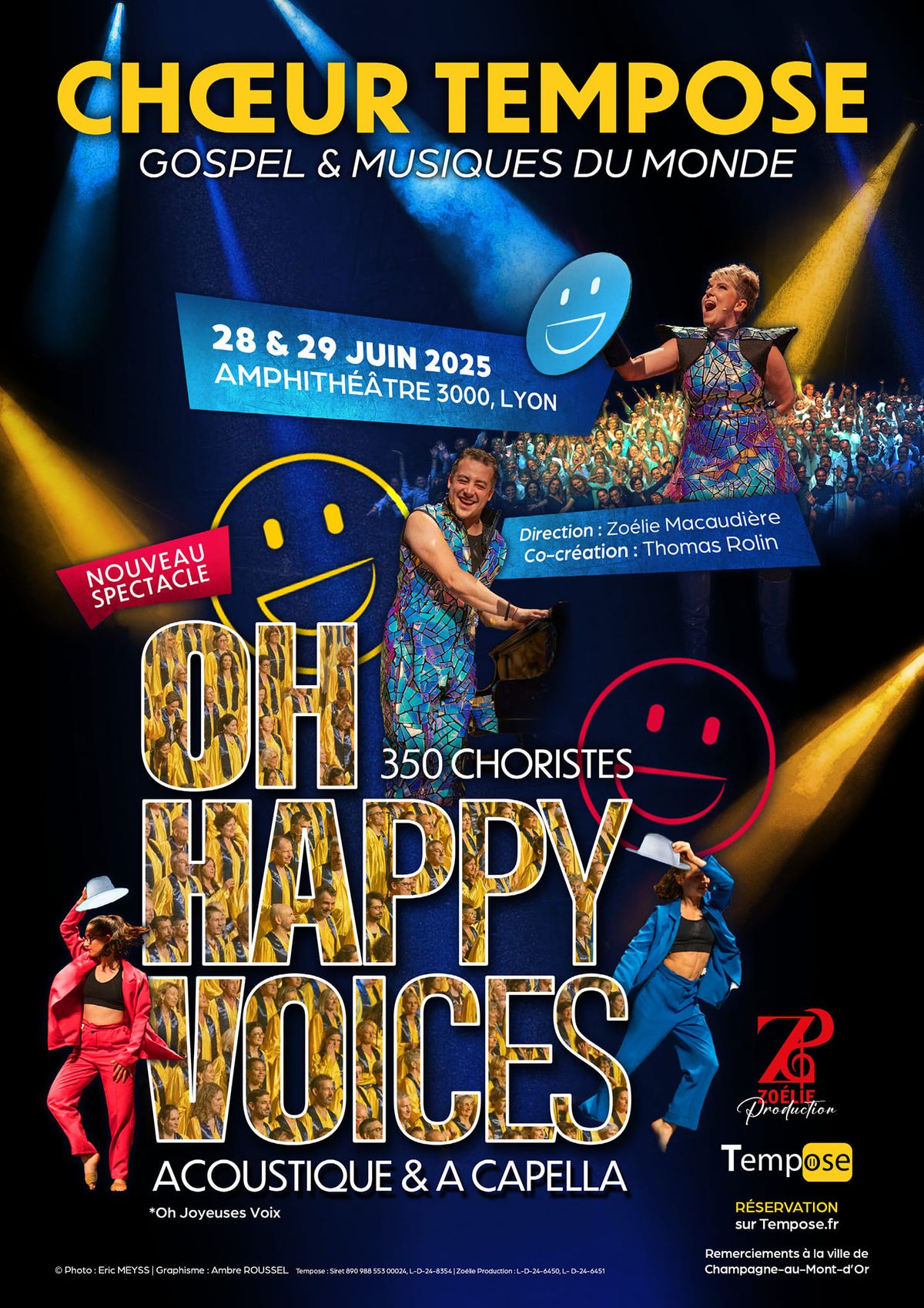 OH HAPPY VOICES | NOUVEAU SPECTACLE DU CH\u0152UR TEMPOSE | 28 & 29 JUIN 2025 \u00c0 L'AMPHITH\u00c9\u00c2TRE DE LYON