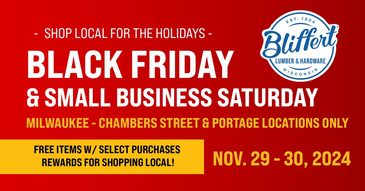 Black Friday & Small Business Saturday at Bliffert