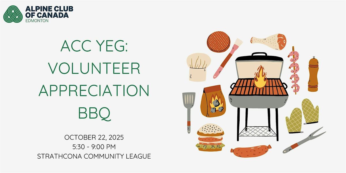 Alpine Club of Canada - Edmonton Section: Annual Volunteer Appreciation BBQ