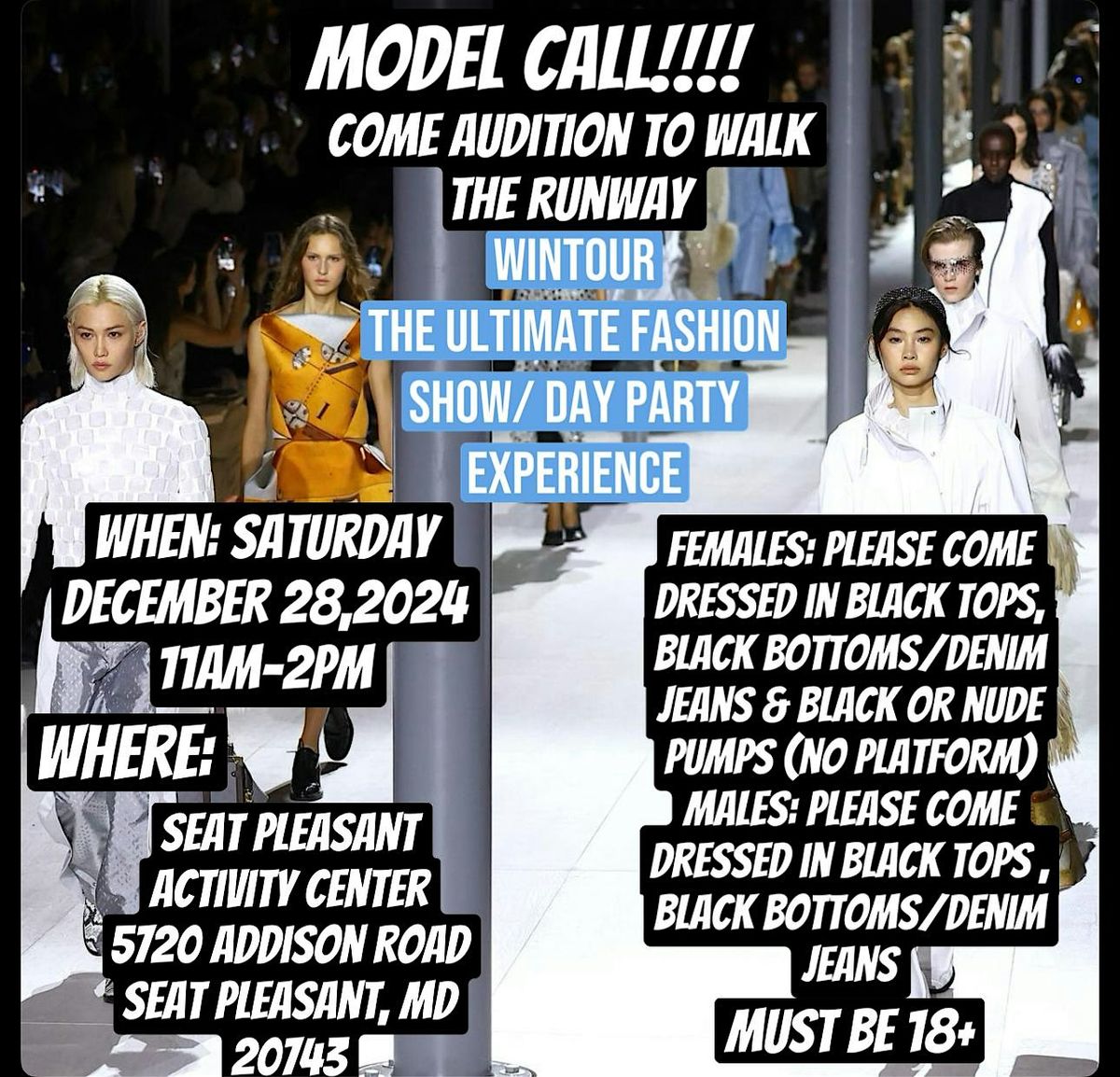 Model Call-Wintour The Ultimate Fashion Show & Day Party Experience