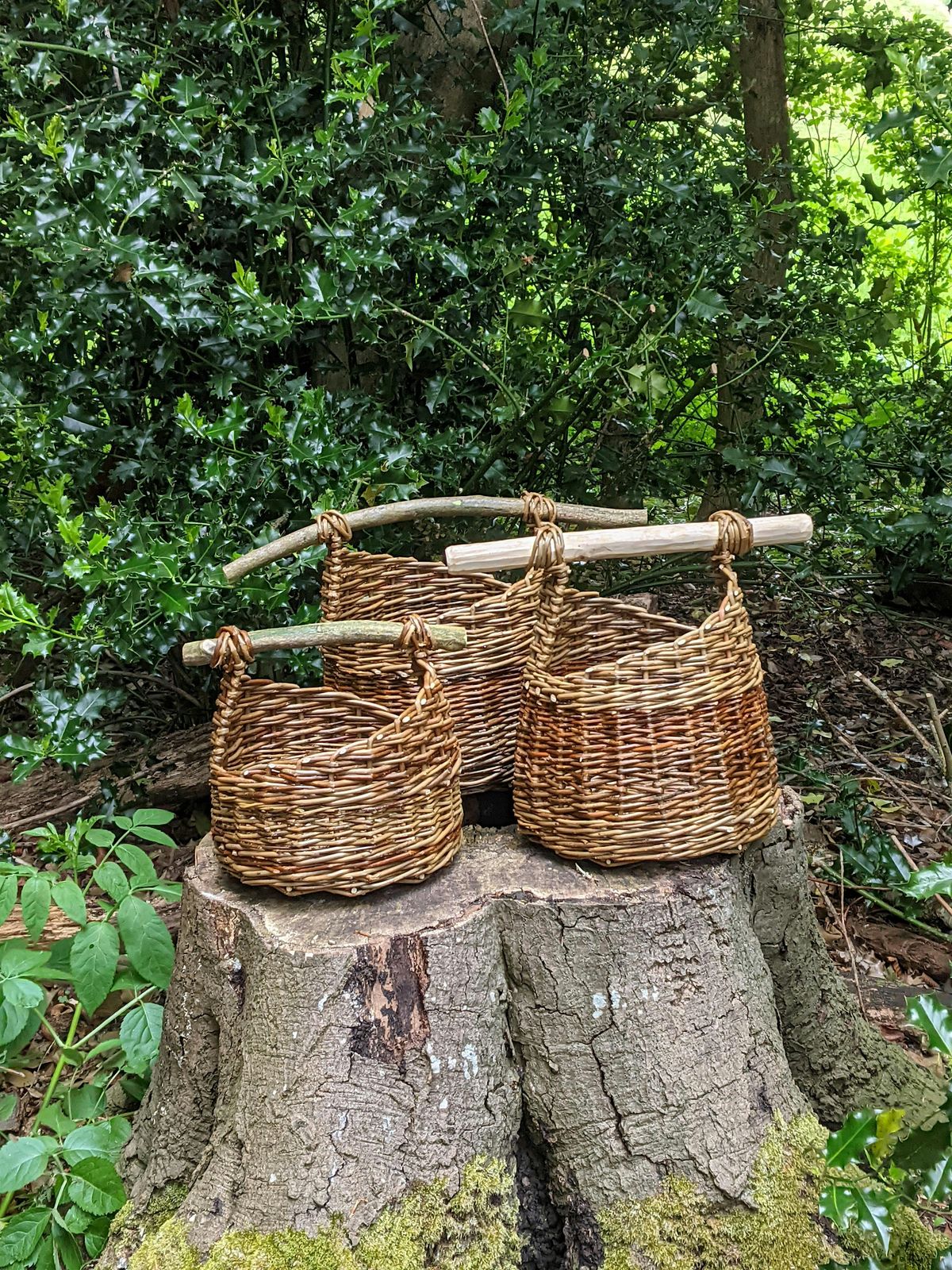 Asymmetrical willow basket weaving workshop