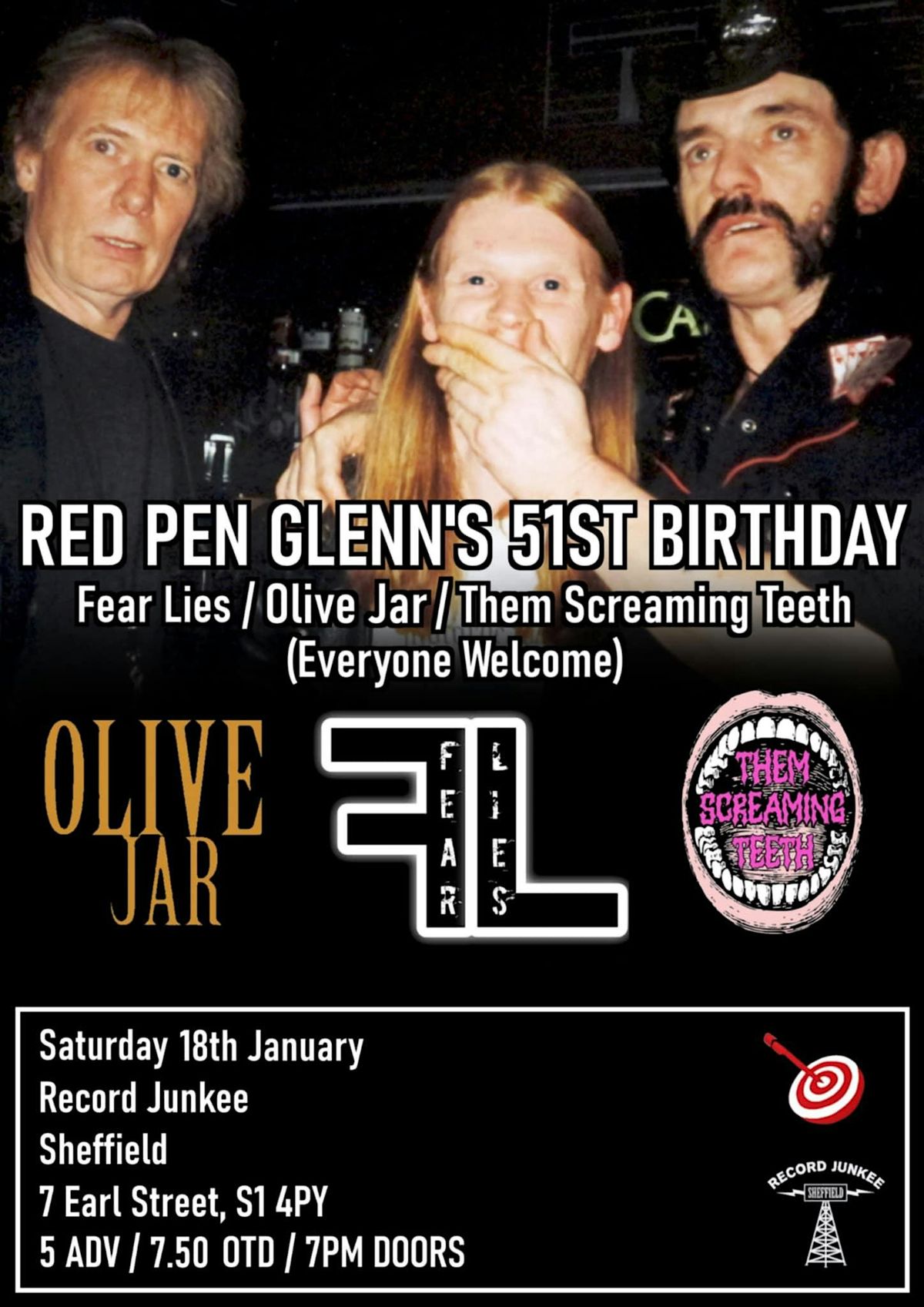 Red Pen Glenn's 51st with Fear Lies, Them Screaming Teeth & Olive Jar