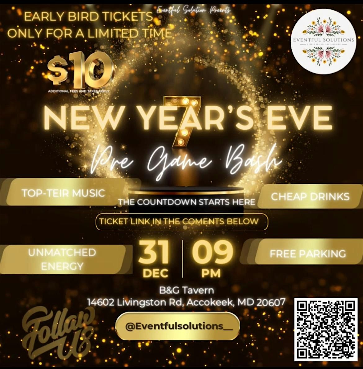 New Year\u2019s Eve Pre-Game Bash