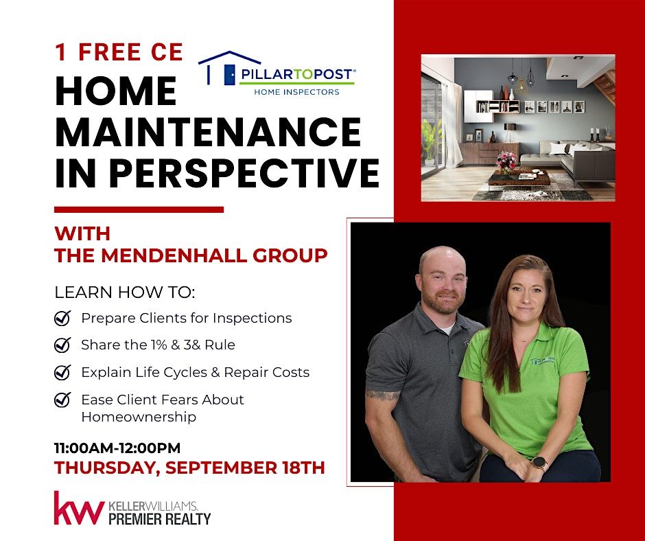 Free CE Class: Home Maintenance in Perspective w\/ PillarToPost