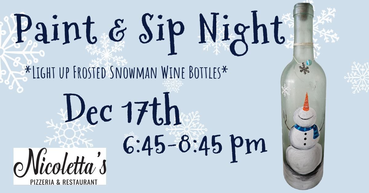 Frosted Light Up Snowman Bottles Paint Night 