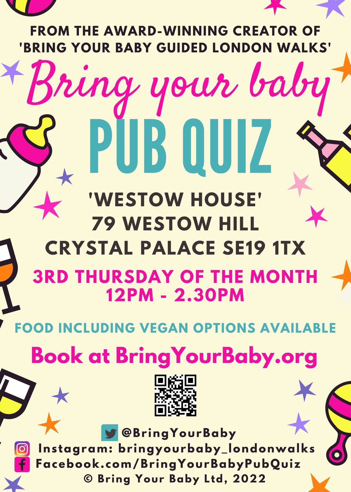 BRING YOUR BABY PUB QUIZ @ Westow House, CRYSTAL PALACE (SE19)