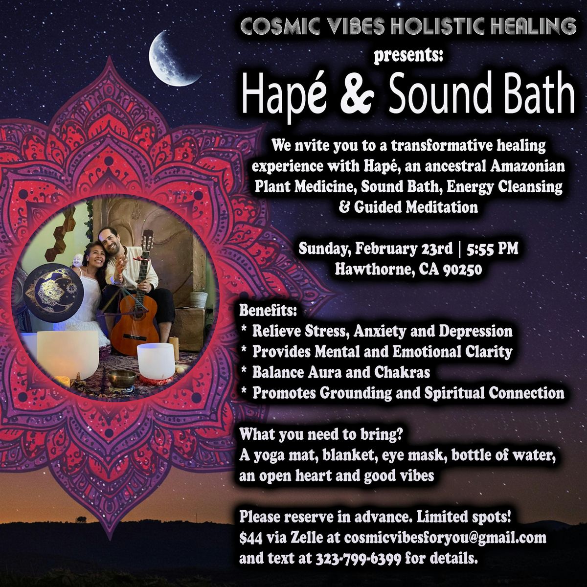 Hape & Sound Bath Ceremony