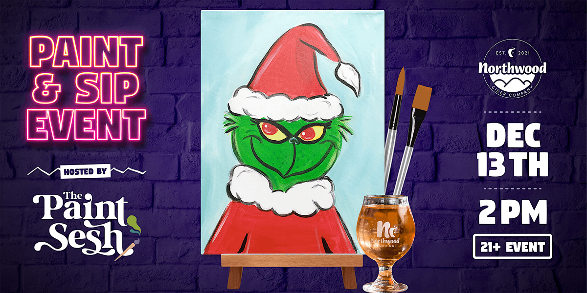 Holiday Paint & Sip Painting Event in Cincinnati, OH \u2013 \u201cGrinchmas\u201d
