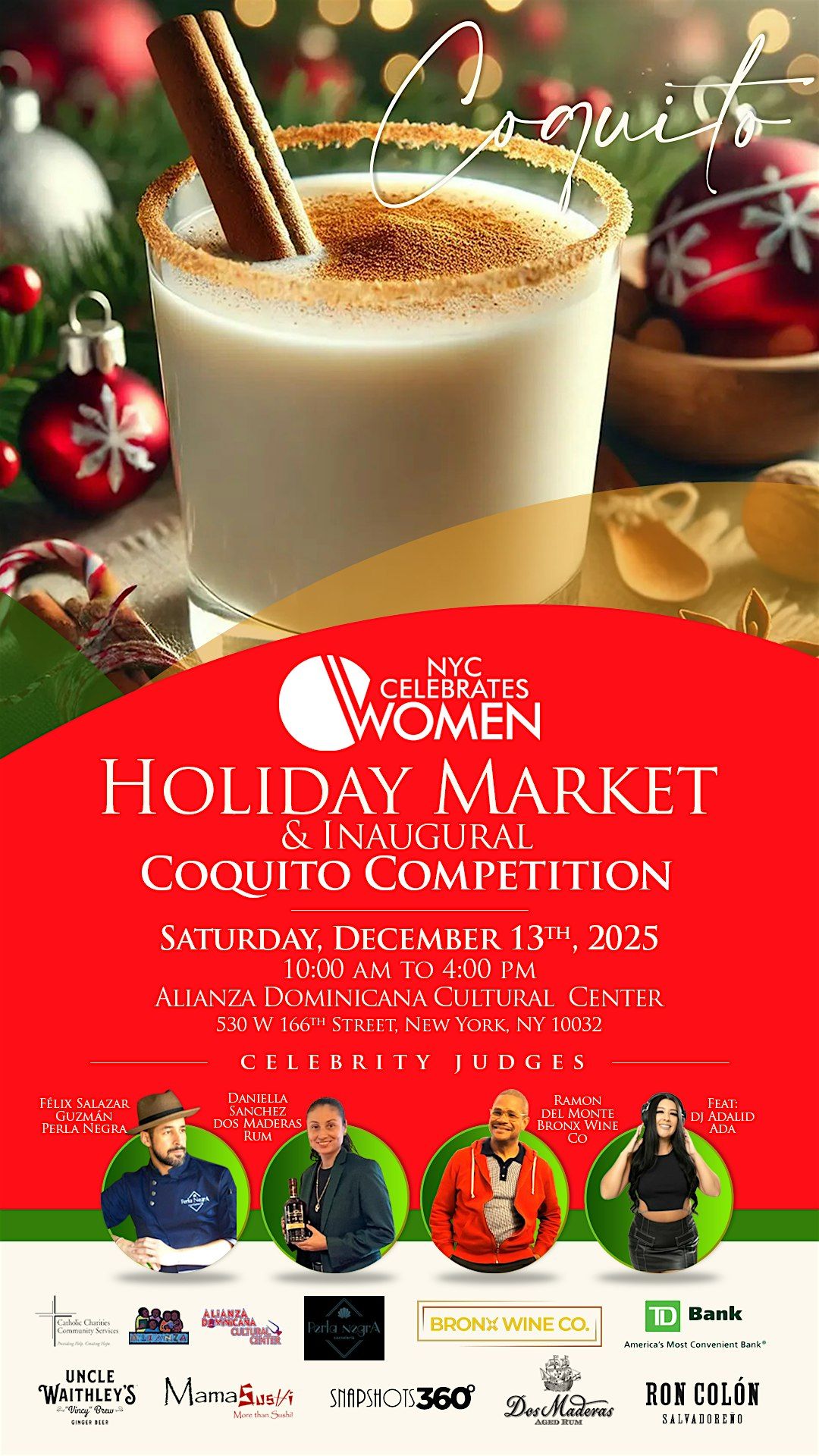 NYC Celebrates Women Presents: Holiday Market and Coquito Competition