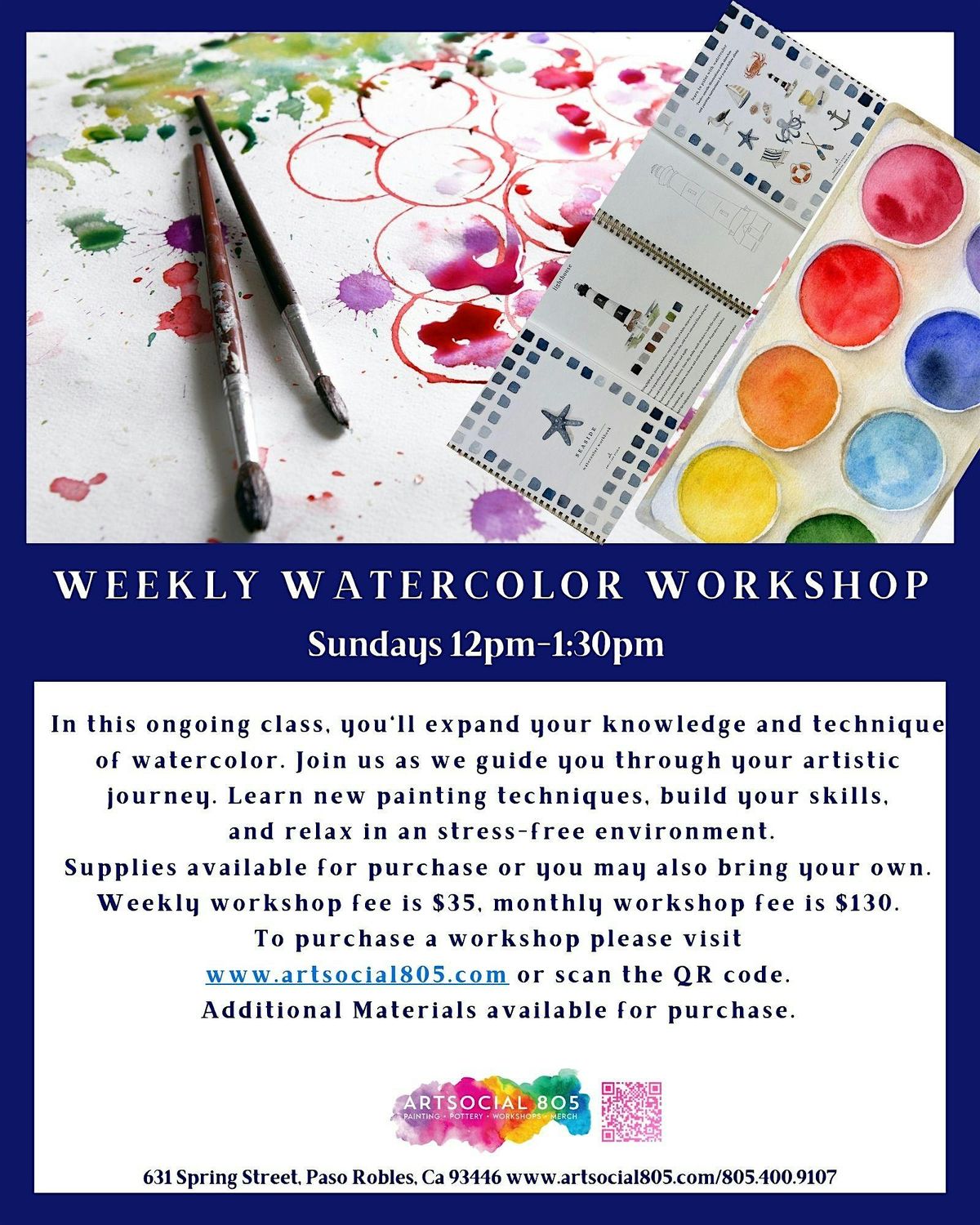 Weekly Watercolor Workshop at ArtSocial 805