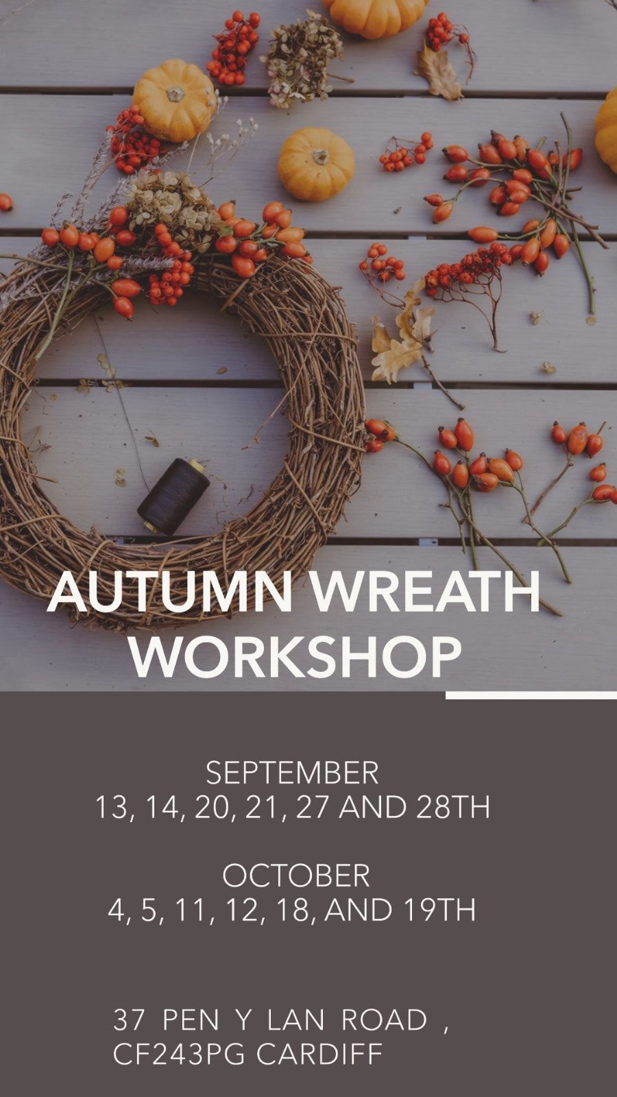  Autumn-themed wreath making