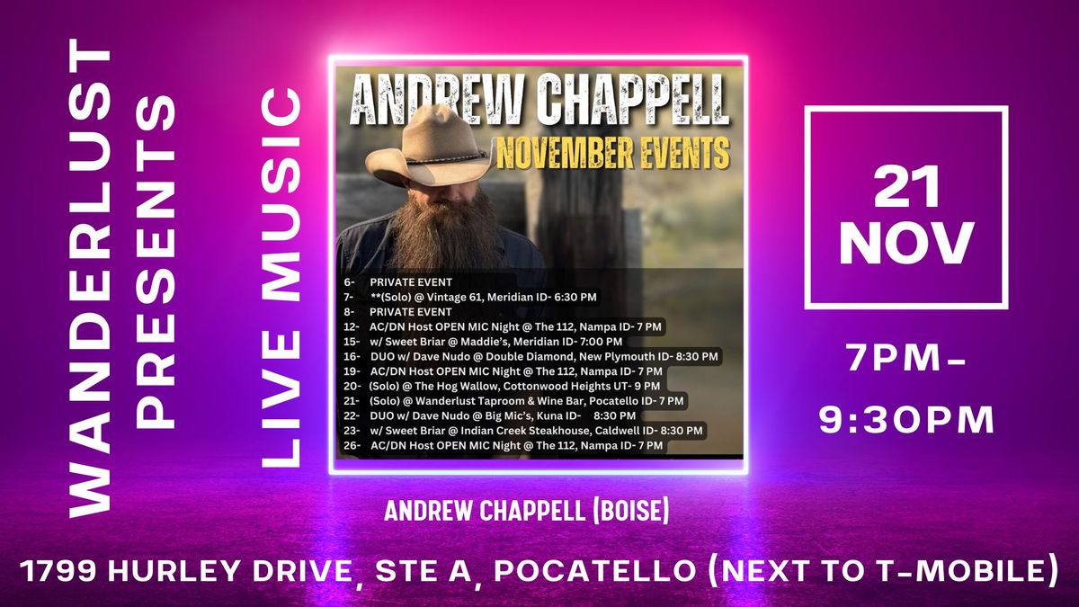 LIVE MUSIC BY ANDREW CHAPPELL