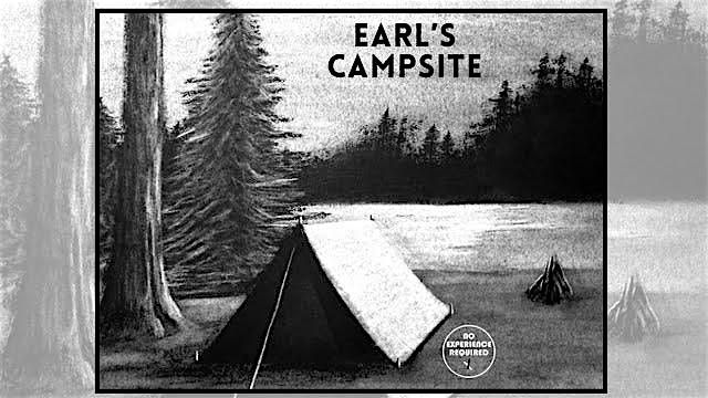 Charcoal Drawing Event "Earl's Campsite" in Reedsburg