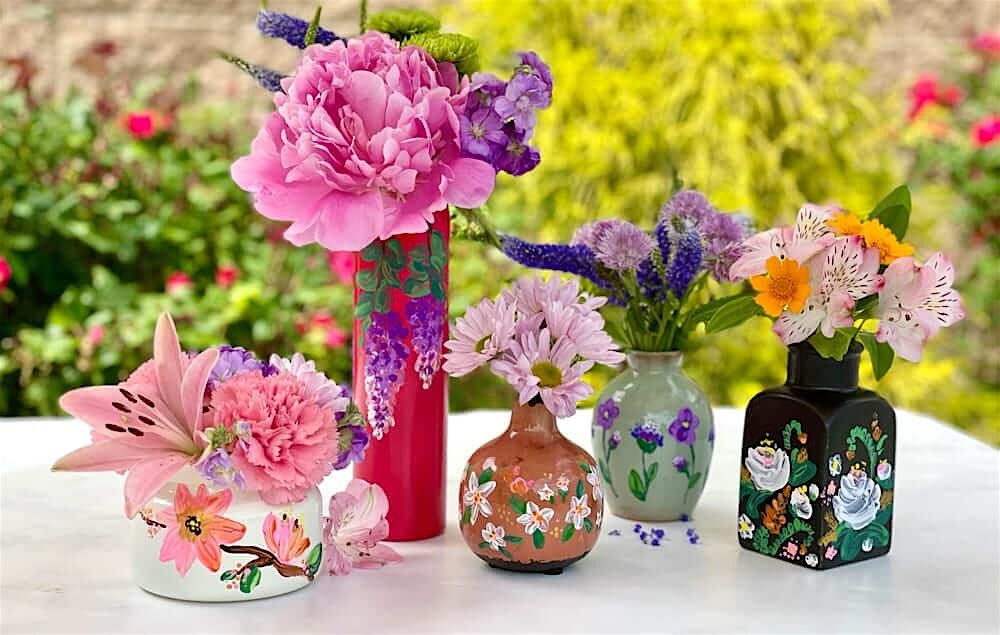 Floral Vase Painting & Bouquet arrangment