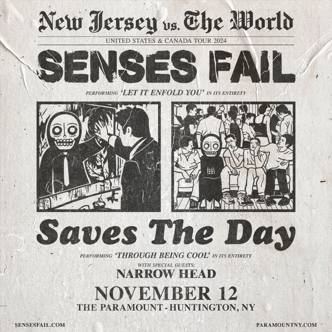 Senses Fail \/ Saves The Day "New Jersey vs. The World Tour" with Special Guest: Sincere Engineer