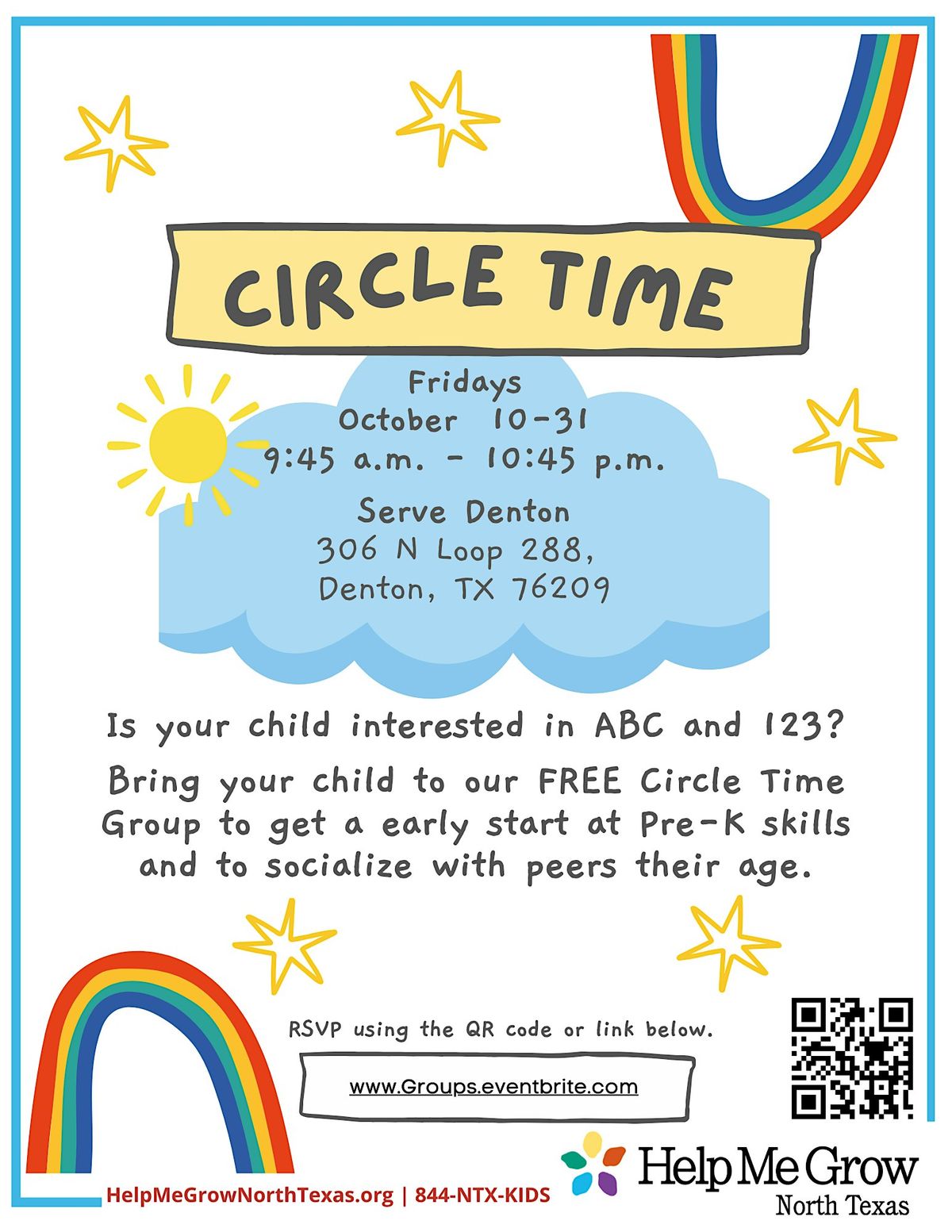 Face to Face Circle Time Group (Bilingual) - Serve Denton