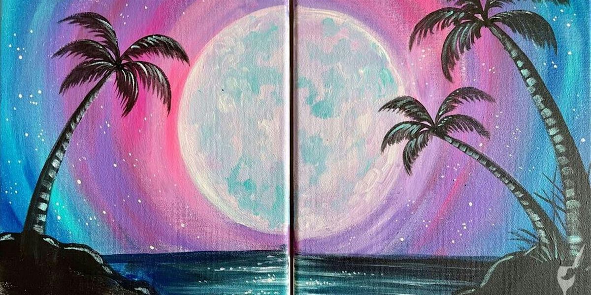 Lunar Beach Palms - Paint and Sip by Classpop!\u2122