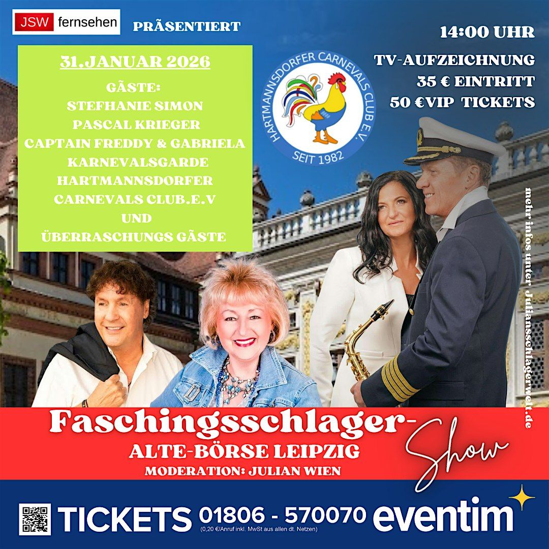 Fasching-Schlager-Show am 31. Januar in der Alten Handelsb\u00f6rse