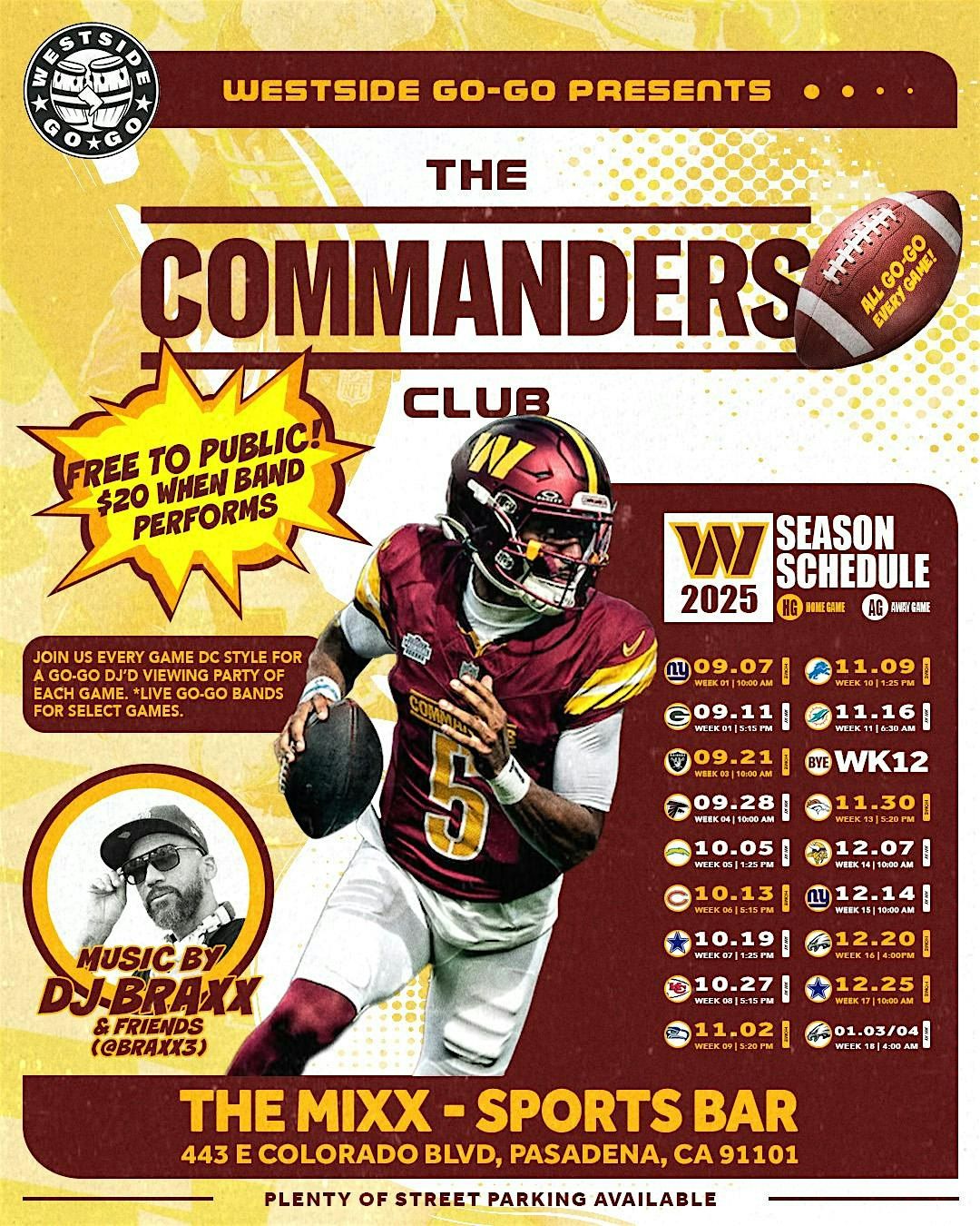 D.C. NFL Commanders Football Club in Pasadena