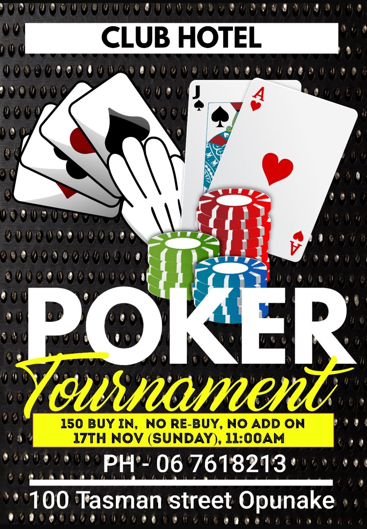 \ud83c\udf89 Poker Tournament at Club Hotel!\ud83c\udf89