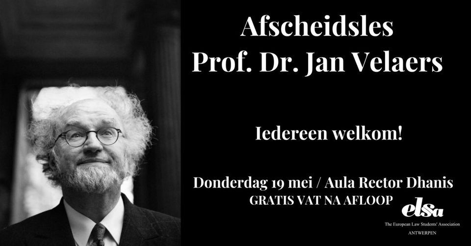 Afscheidsles -  Prof. Dr. Jan Velaers