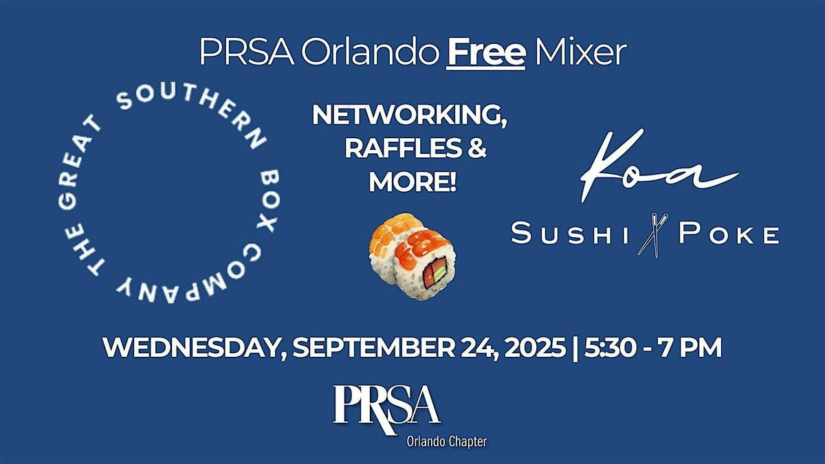 PRSA Orlando FREE Mixer at The Great Southern Box Food Hall