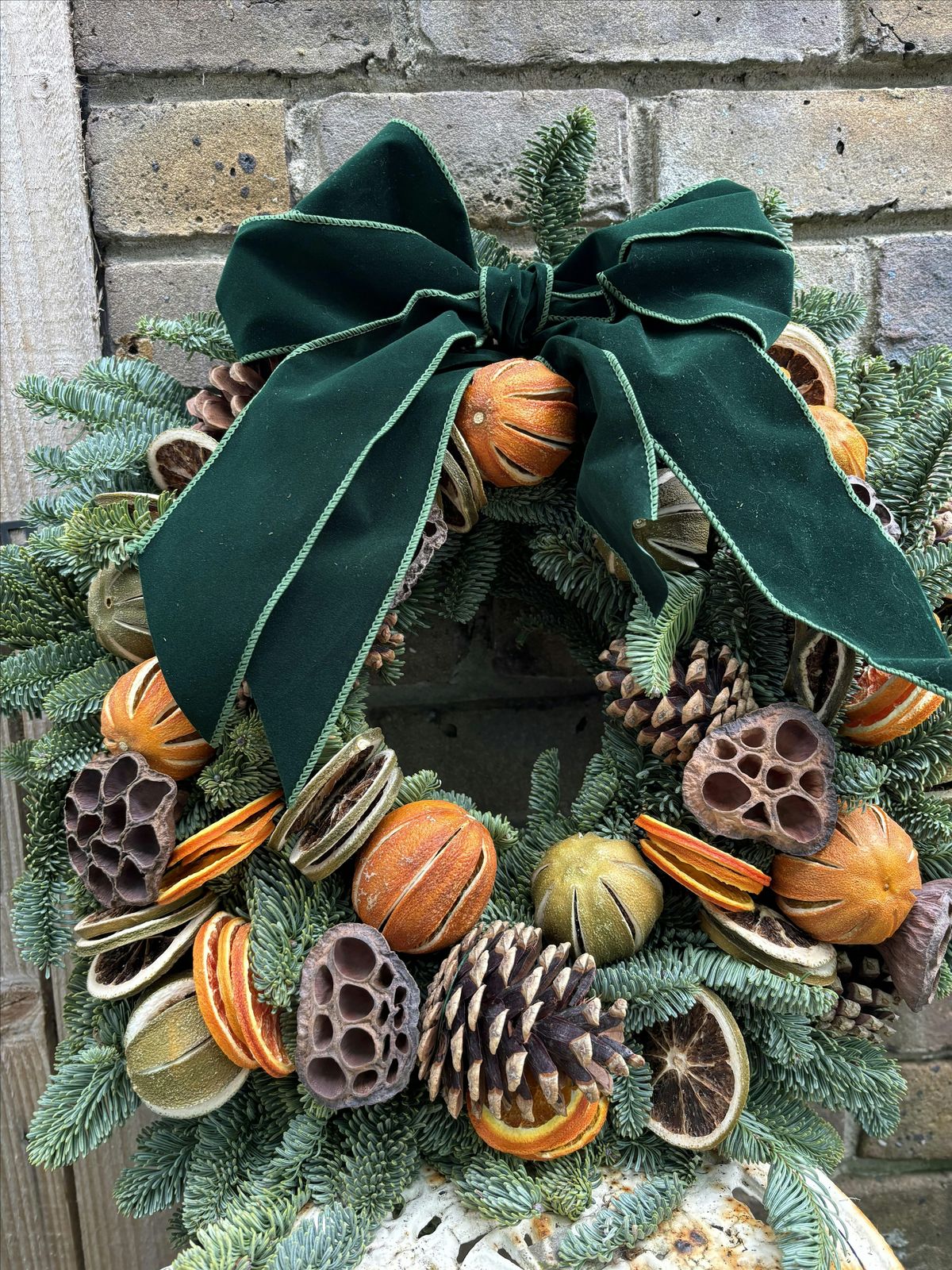 Festive wreath making