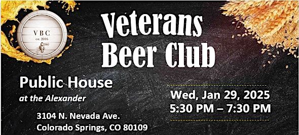 Veterans Beer Club of Colorado Springs, January Networking Event