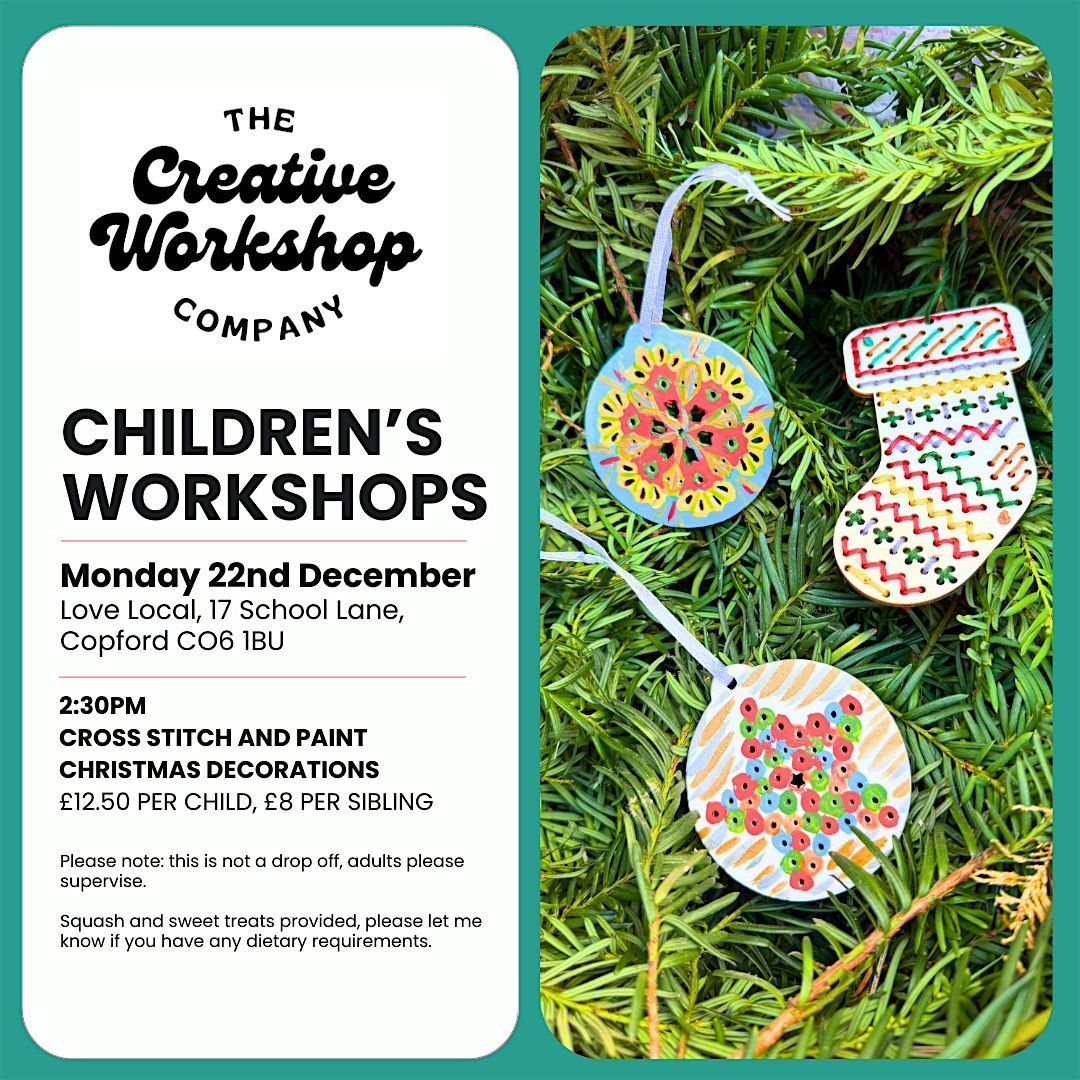 Cross Stitch and Paint Christmas Decorations Workshop