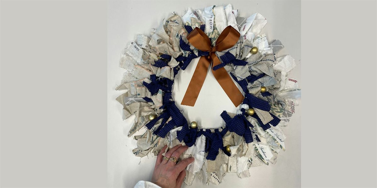 Create your own Festive Christmas Rag Wreath reusing beautiful selvedge