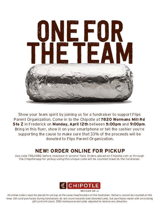 Chipotle Dinner Night to Support Flips Parent Organization