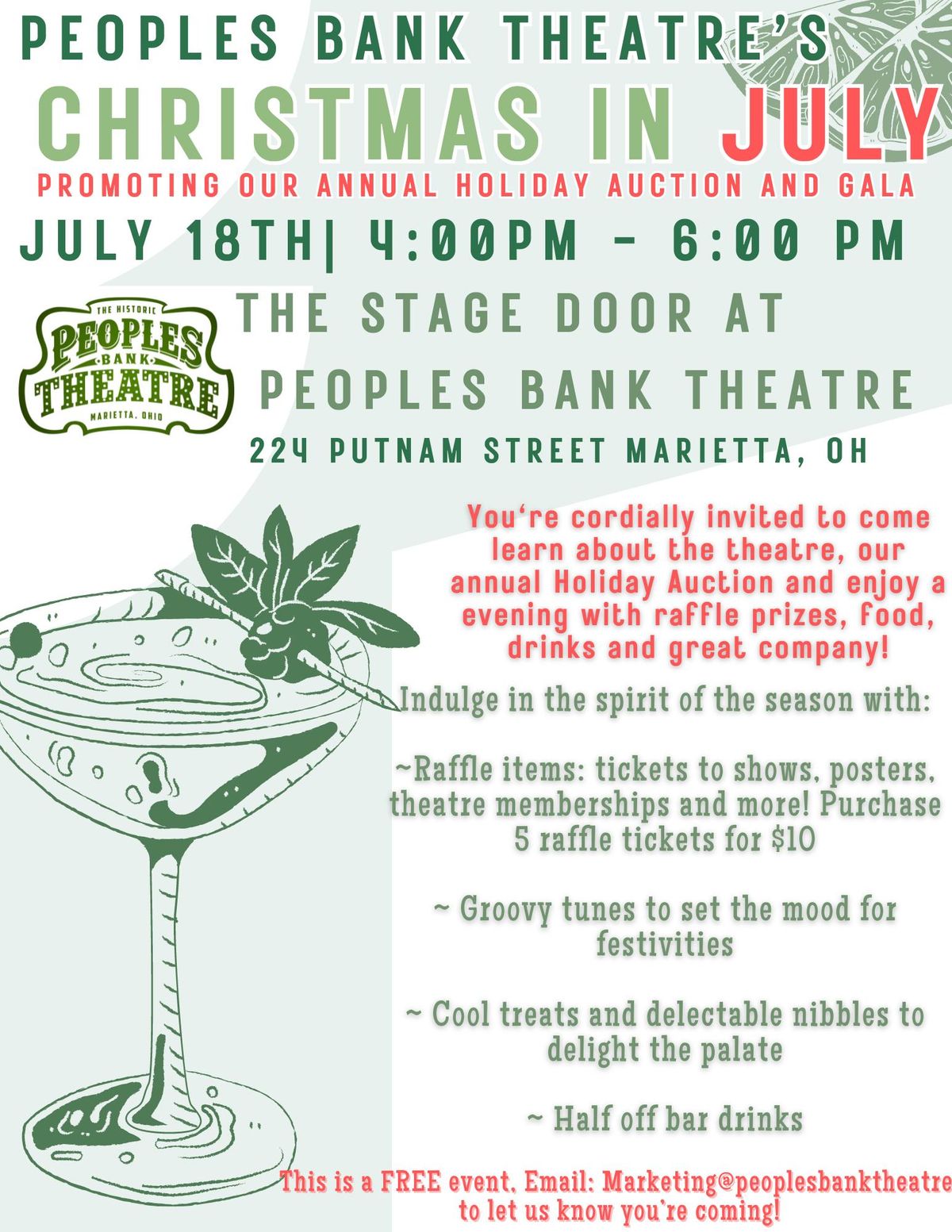 Peoples Bank Theatre's Christmas in July Fundraiser