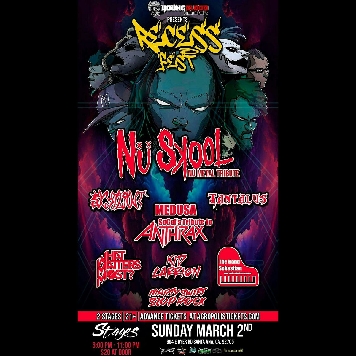 RECESS FEST ft. Nu Metal tribute, Anthrax tribute +original bands