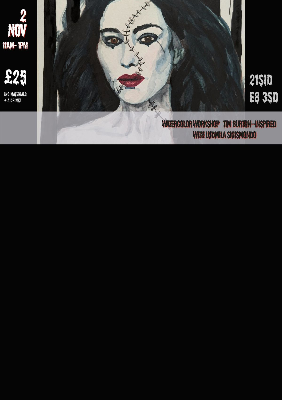 Halloween Watercolour Event \u2013 Tim Burton\u2013Inspired Workshop