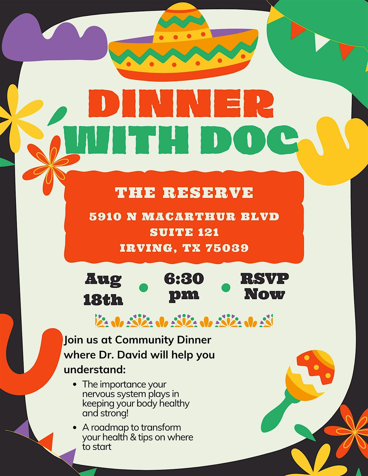 Dinner with Doc - The Reserve